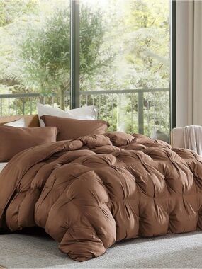 Sunday Citizen Premium Bamboo Bubble Comforter Queen in Chestnut Brown NWOT
